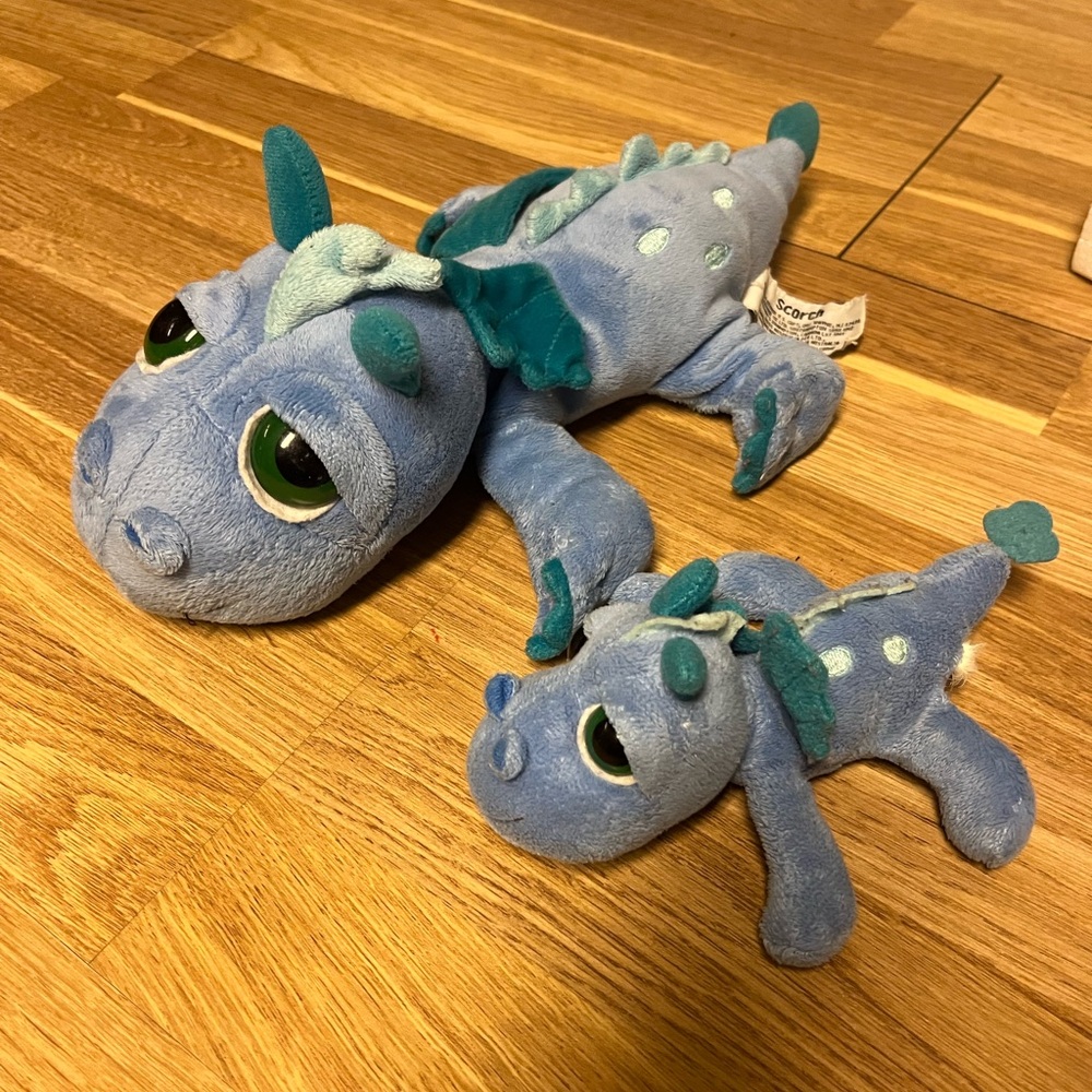 Russ Blue and Teal Dragon Plush Pair